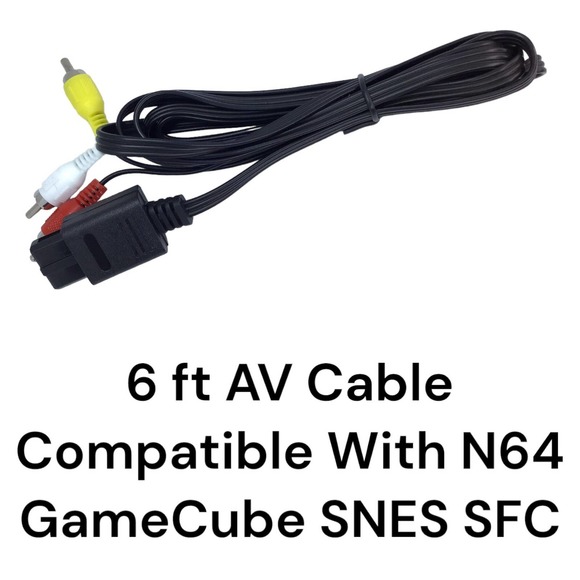 New 6 ft AV Audio Video Cable Compatible Nintendo 64 Super NES GameCube SNES - Picture 1 of 1